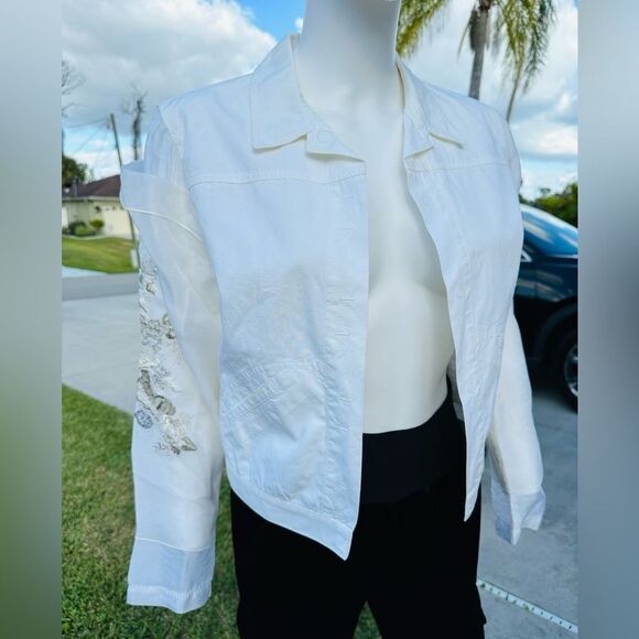 Marithe Francois Girbaud Silk Embroidered Jacket Small made in Italy - Picture 1 of 12
